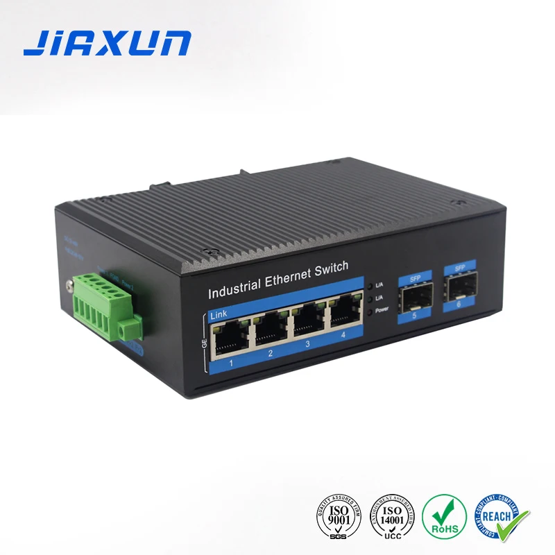 Direct Factory Sales 6 Port Gigabit Industrial Web Managed PoE Switch with SNMP and QoS Function