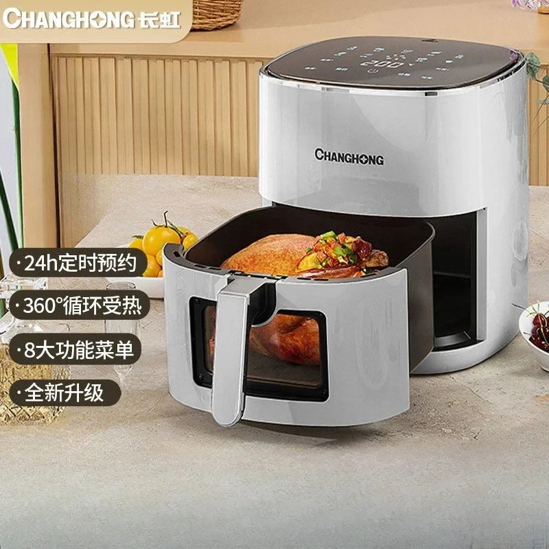 Visual air fryer household new large-capacity multi-functional oven intelligent heating oil-free electric fryer