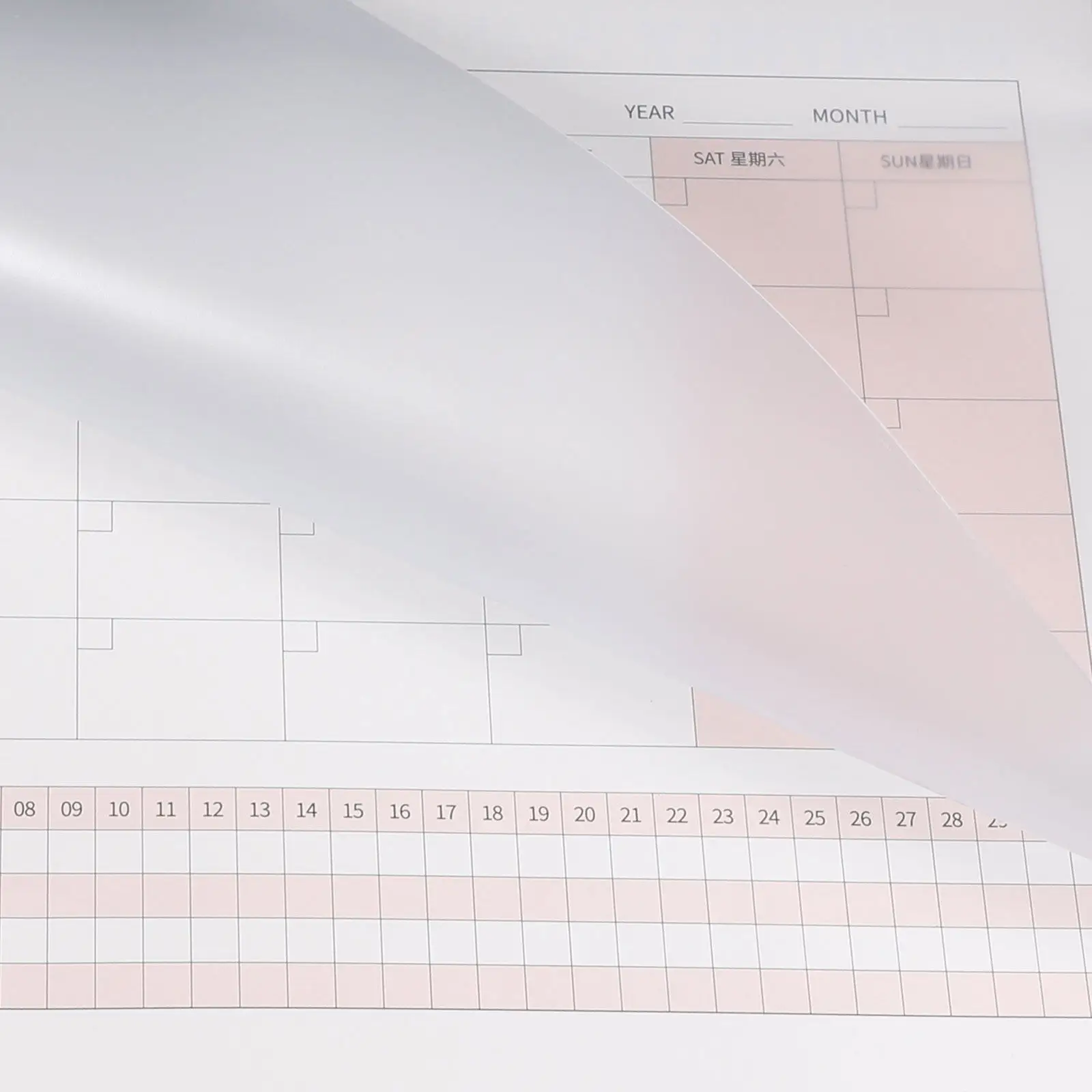 

Blank Calendar Sheets Monthly Planner Notepad PVC Kraft Material Portable Writing Pad for Daily Planning Agenda Recording