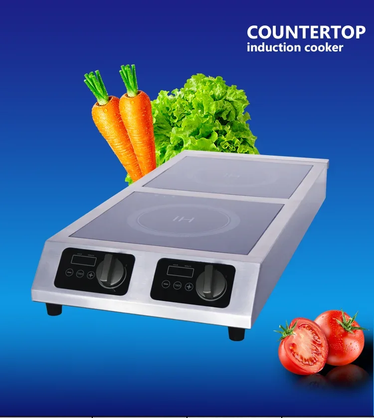 

-Stainless Steel 2 Burner Double Zone Electric Induction Cooker with 3500W