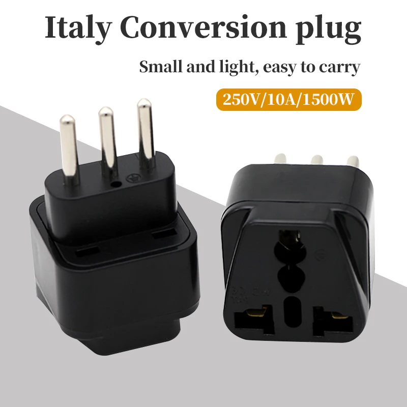 Italian Conversion Plug Universal Adapter Plug for Milan, Chile, Cuba, El Salvador, Uruguay, Syria and Vatican