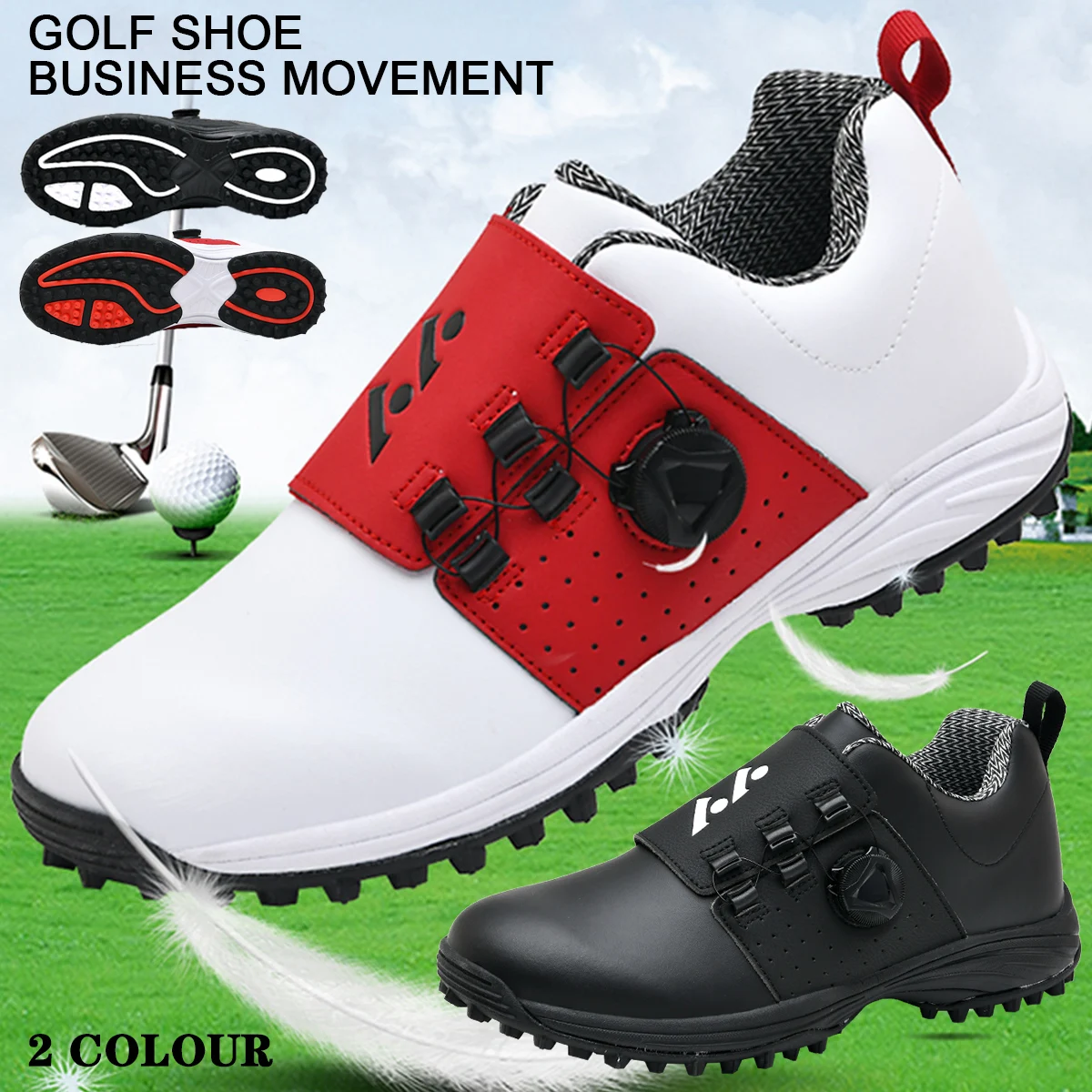 Nowe męskie buty golfowe, biznesowe buty sportowe na świeżym powietrzu, profesjonalne buty treningowe