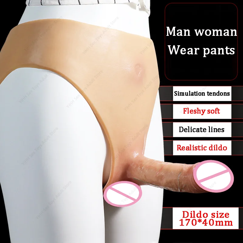 Silicone Pants Strap-on Dildo For Woman Men Hollow Penis Extender Sleeve Lesbian Strapon Dildo Anal Plug Sex Toys For Couple Gay