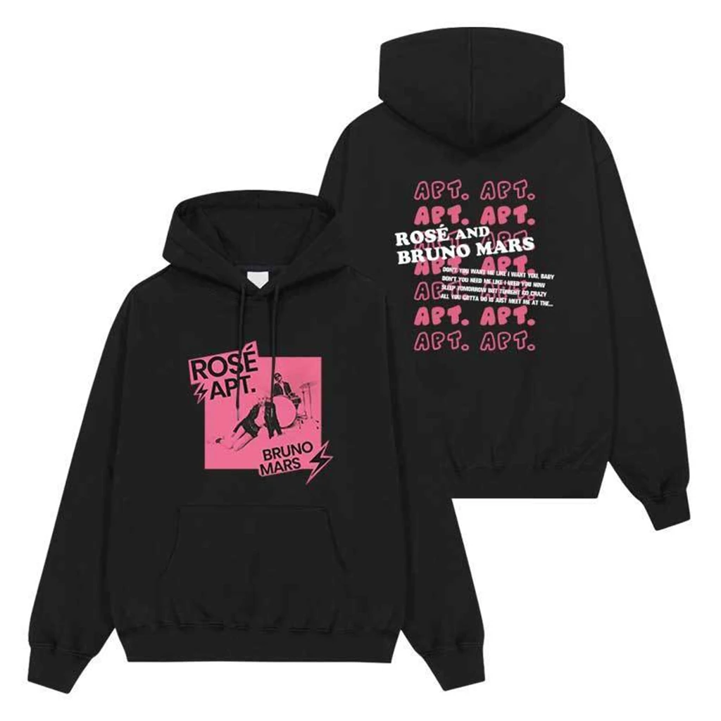 

Winter Women'S Hoodie APT Letter Pattern Printed Cotton Pullover Top Men'S And Women'S Kpop Long-Sleeved Sweatshirt