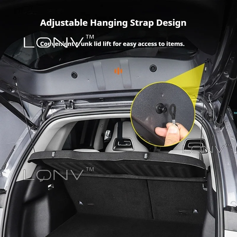 For BYD ATTO 2 YUAN PRO DMI EV 2026 2027 2025 Rear Parcel Shelf Load Cover Trunk Partition Storage Board Baffle Body Kits