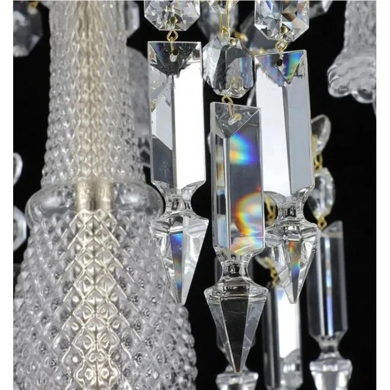 12 Head Gold Crystal Chandelier Lighting Hall Hotel Modern Chandelier Interior Home Decor Lustre Luxury Chandelier Lighting
