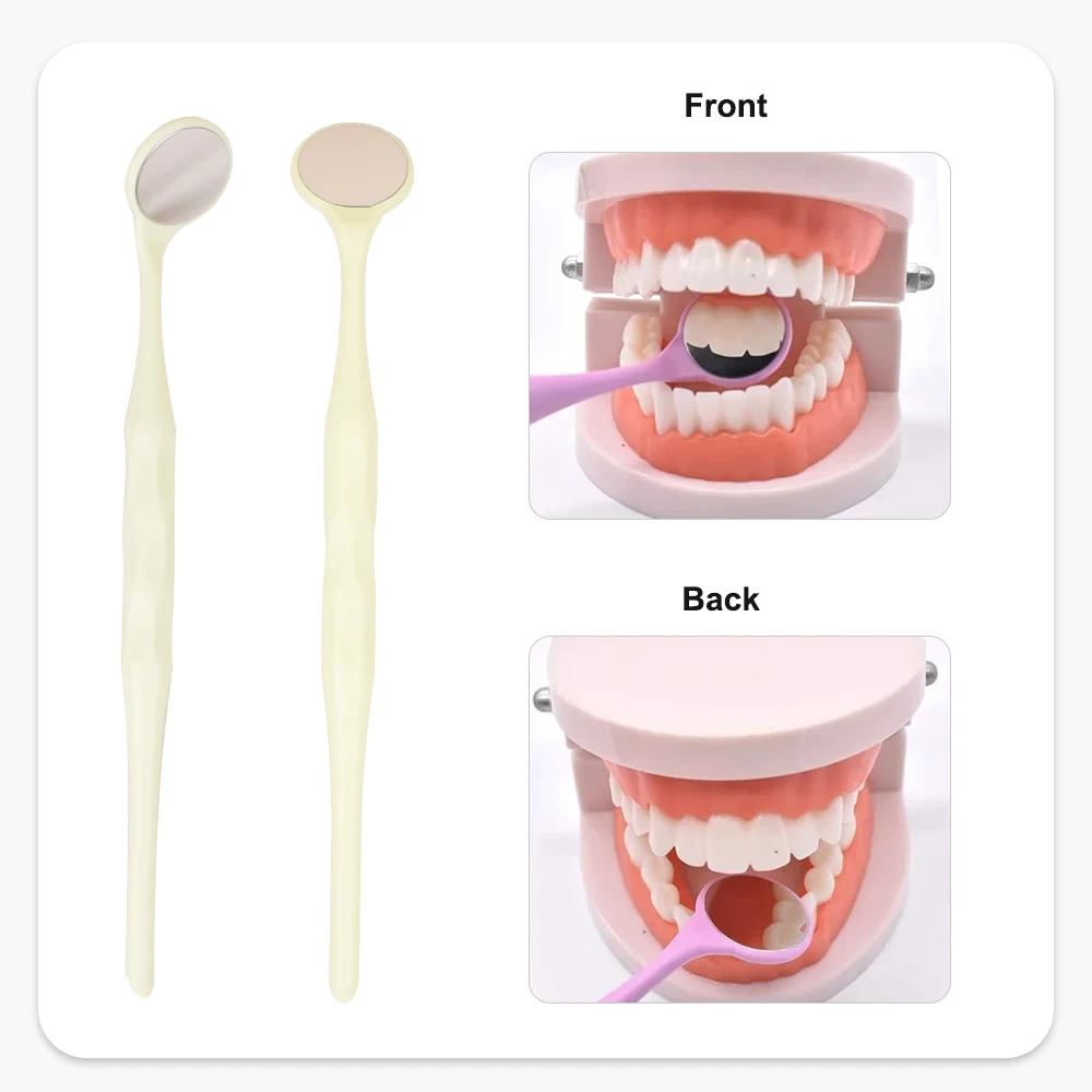 Double Sided Dental Anti-fog Mouth Mirror Surface Exam Mirrors Colorful Handle Reflectors Autoclavable Teeth Whitening Tool