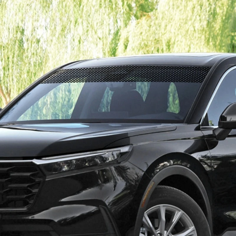 

Black honeycomb pattern car window sticker for front windshield, sun protection, heat insulation, and waterproof