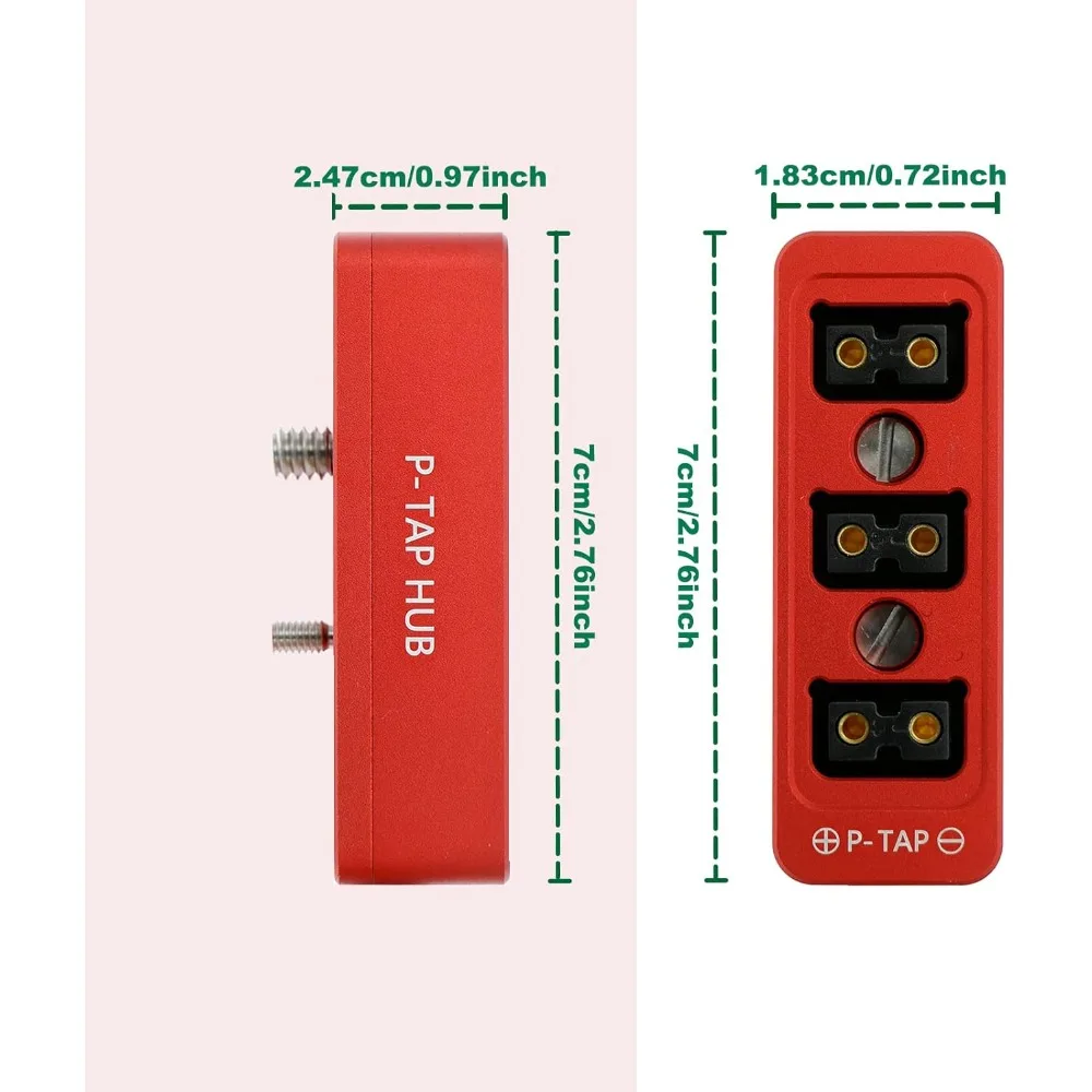 Alvin's Cables D-tap Splitter P-Tap HUB Cable Dtap Male to 3 Port D tap Female Splitter Cable with Screw Threads for ARRI RED Z