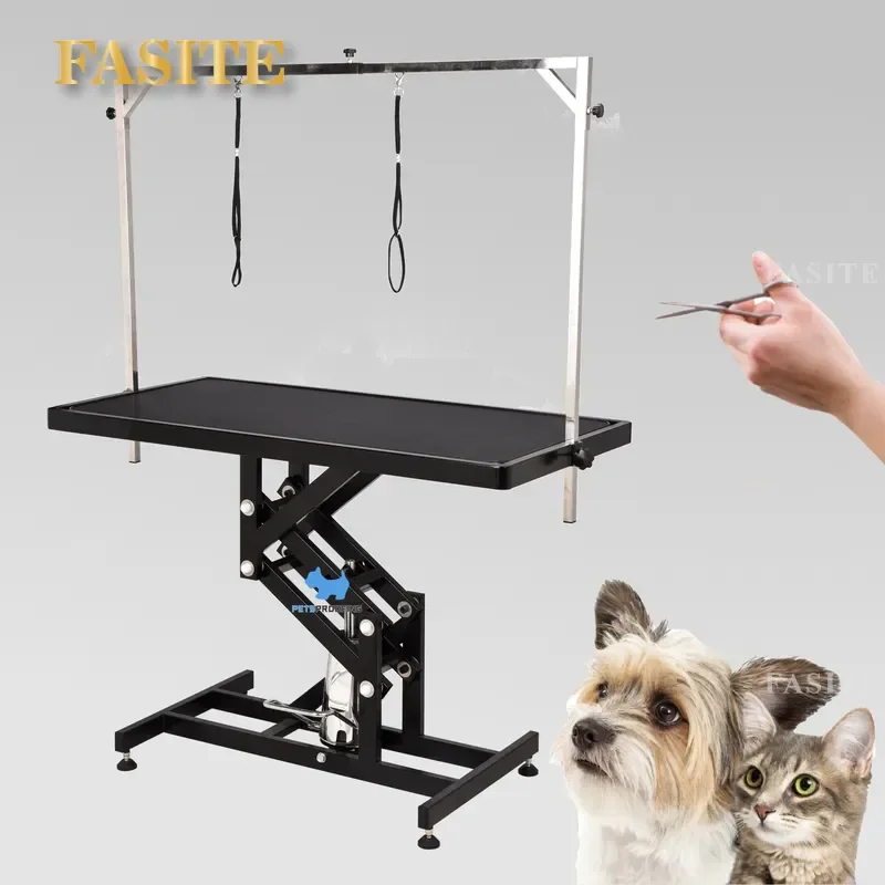 For Large Medium Dog Hydraulic Lift Grooming Table Pet Store Special Trimming Blowing Beauty Station Sturdy Adjustable Height