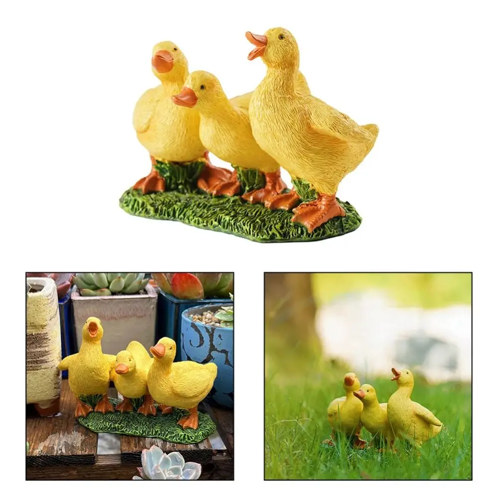 

Garden Decor Resin Three Ducks Statue Decorative Cartoon Ducks Sculpture Cute Animal Miniatures Figurine Living Room