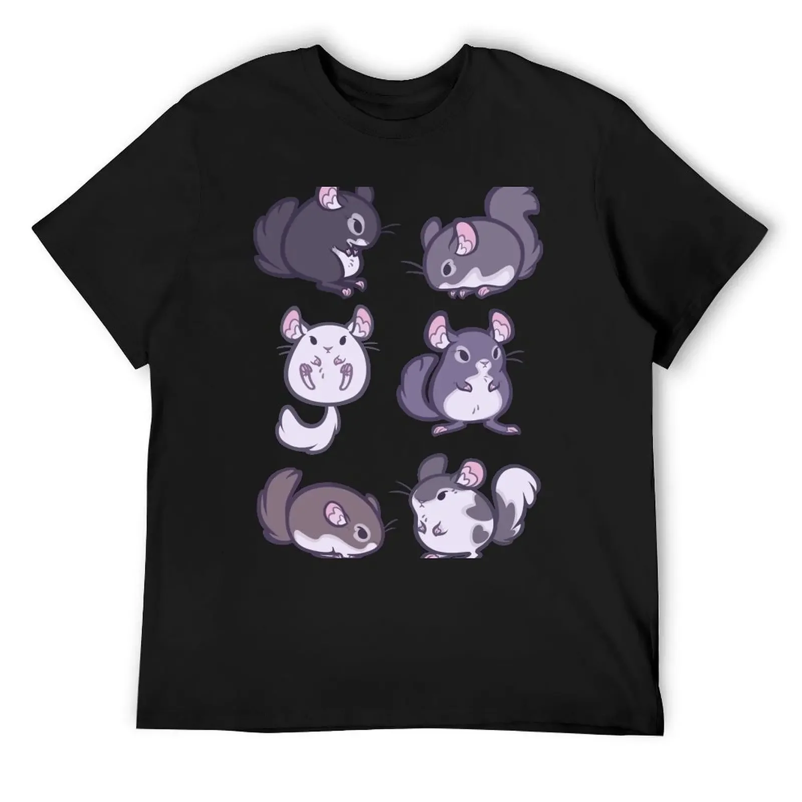 Chinchillas T-Shirt oversizeds Aesthetic clothing blacks anime tshirt black t shirts for men