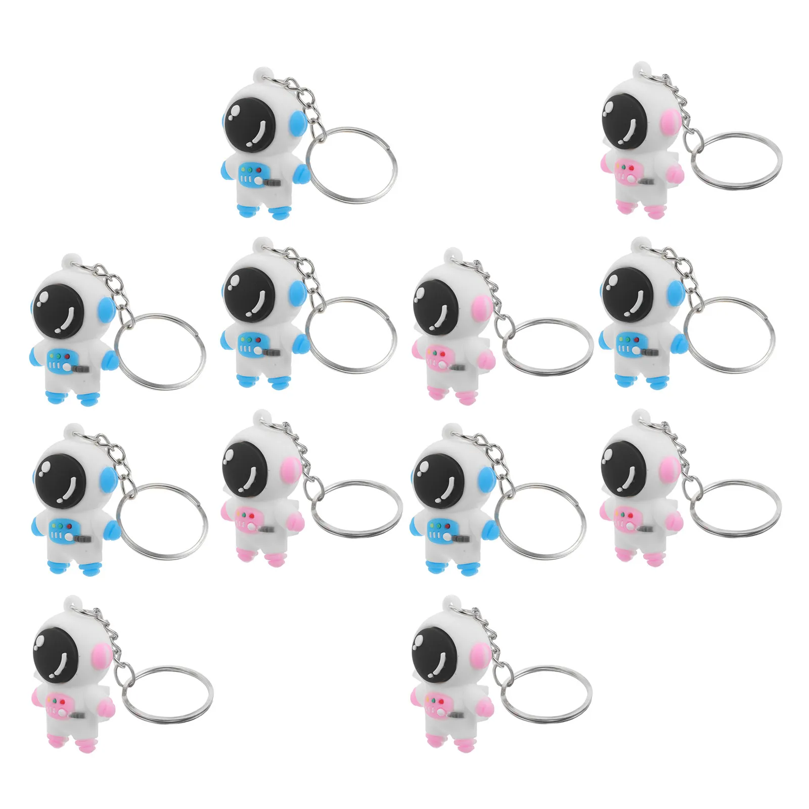 12Pcs Astronaut Keychain Cute Cartoon Space Themed Party Favors Backpack Charms Outer Space Key Rings Teens Gifts