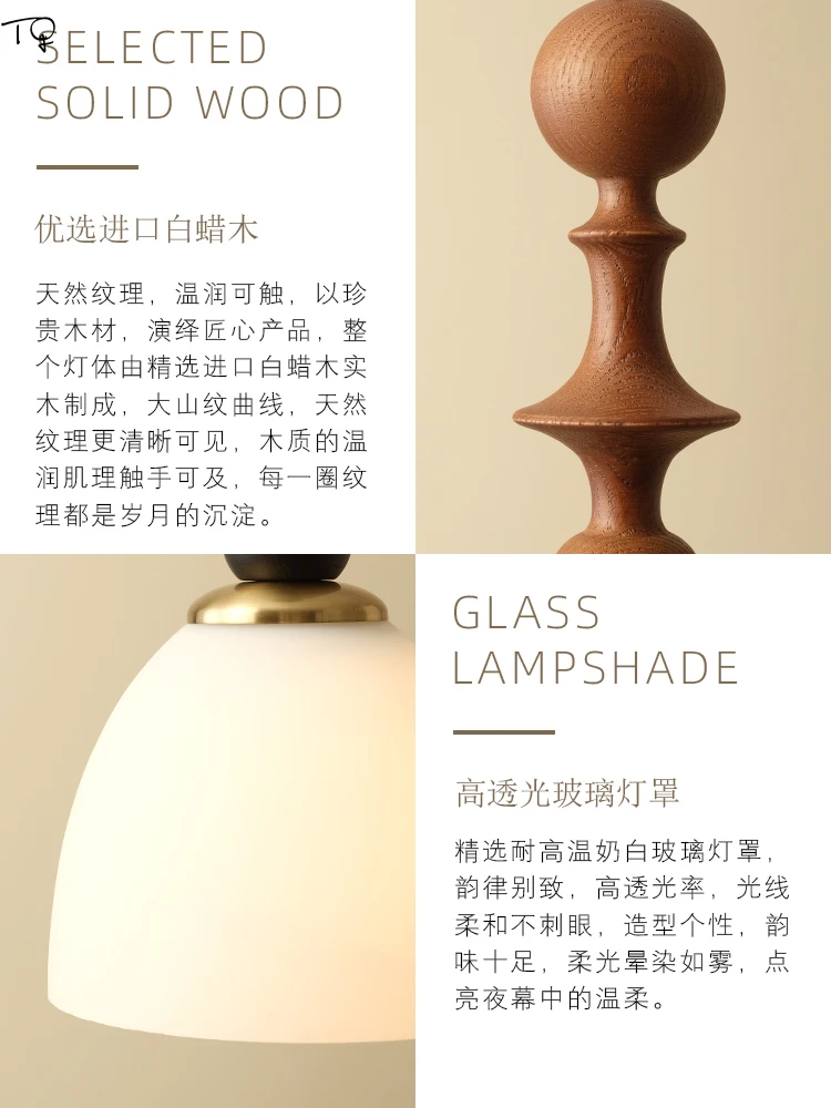 أضواء متدلية من الخشب الصلب في العصور الوسطى ، مصباح معلق كلاسيكي ، غرفة نوم المطعم ، غرفة المعيشة ، عمود روماني ، LED ، E27 ، وابي-سابي #5