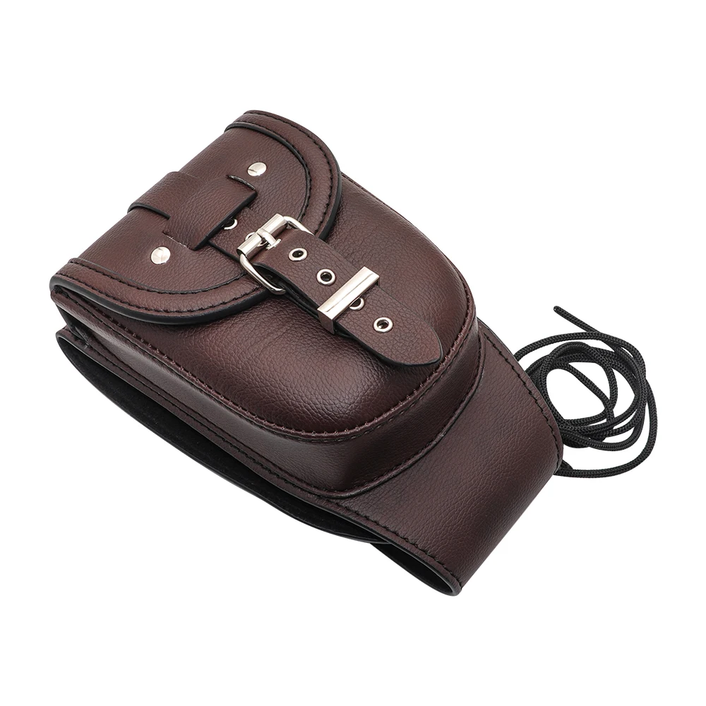 Fuel Tank Bag Universal Motorcycle PU Leather Fuel Tank Cap Cover Panel with Pouch Bag Suitable for Harley Honda