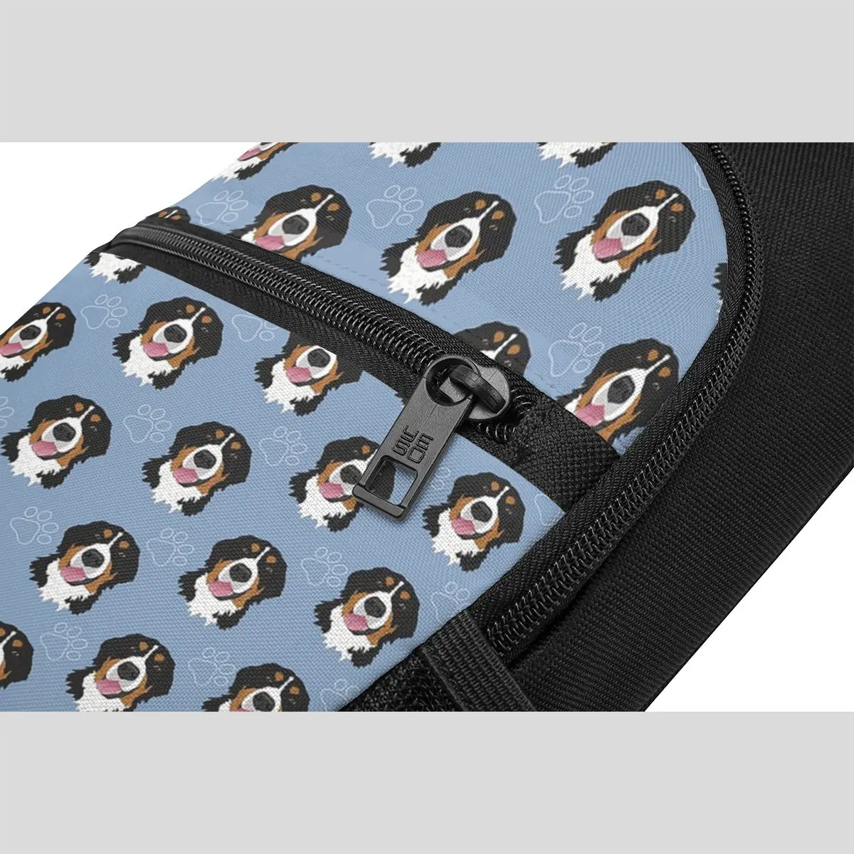 Bernese Mountain Dog Pattern-blue Chest Bag Men Sling Crossbody Backpack Chest Bag Traveling Hiking Daypack Shoulder Bag