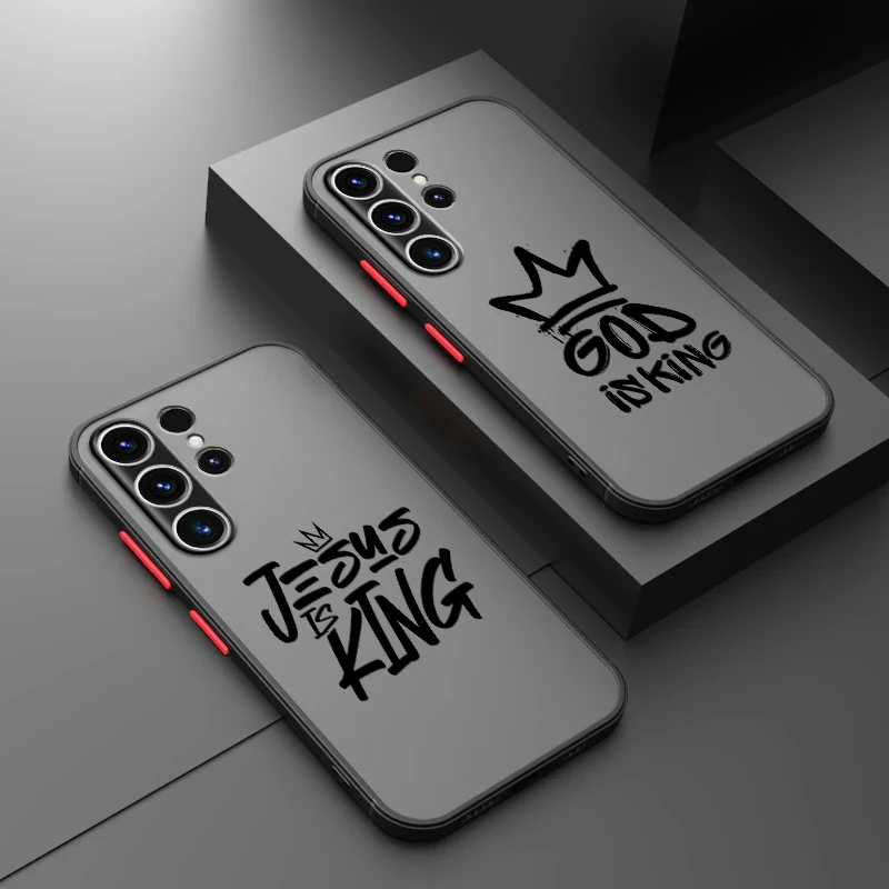Funda Protectora para Teléfono J-Jesus Is King para Samsung Galaxy S21 S24 Plus Note 20 Ultra 10+ S25 Ultra S20 FE S26 S22 S23 FE