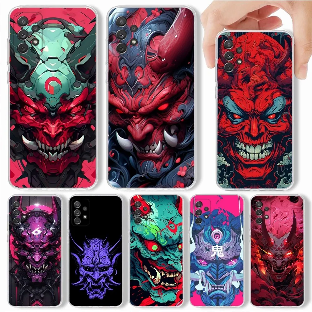 Samurai Oni Mask Phone Case For Samsung,Galaxy,S20,S21,S22,S23,Fe,Lite,Plus,Ultra Note Shell