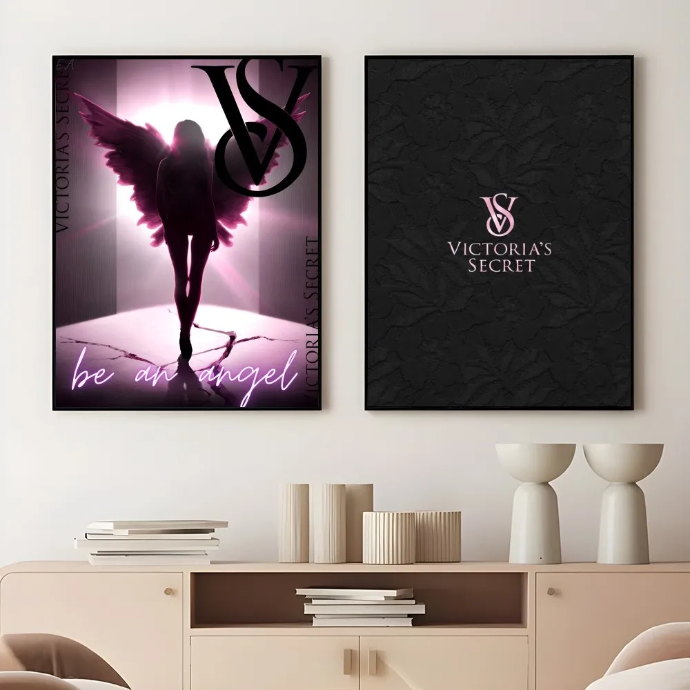 V-Victorias-Fashion-S-Secret Poster Sticky Wall Art Printing Waterproof Home Living Bed Room Bar Aesthetic Decor