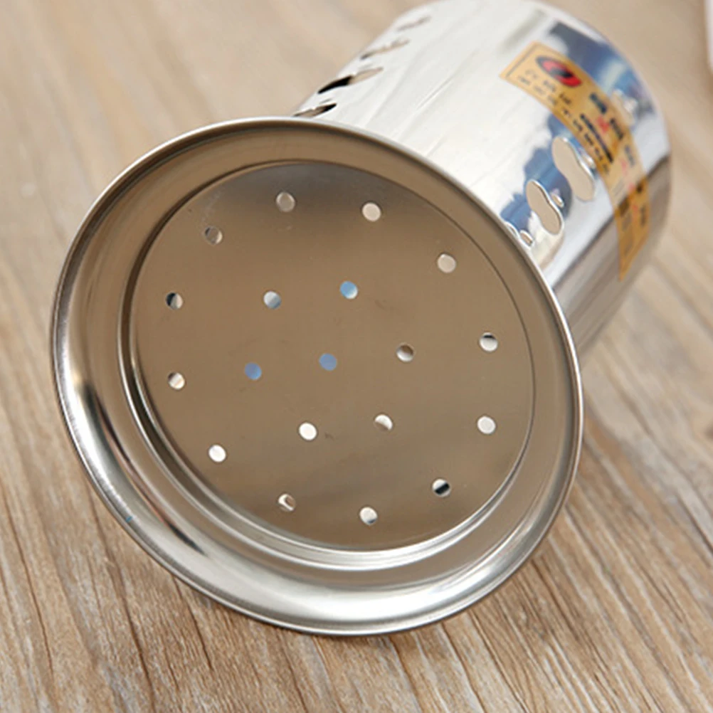 

Thicken Stainless Steel Chopsticks Holder Utensil Organizer Holey Leachate Canister for Kitchen Storage Sleek