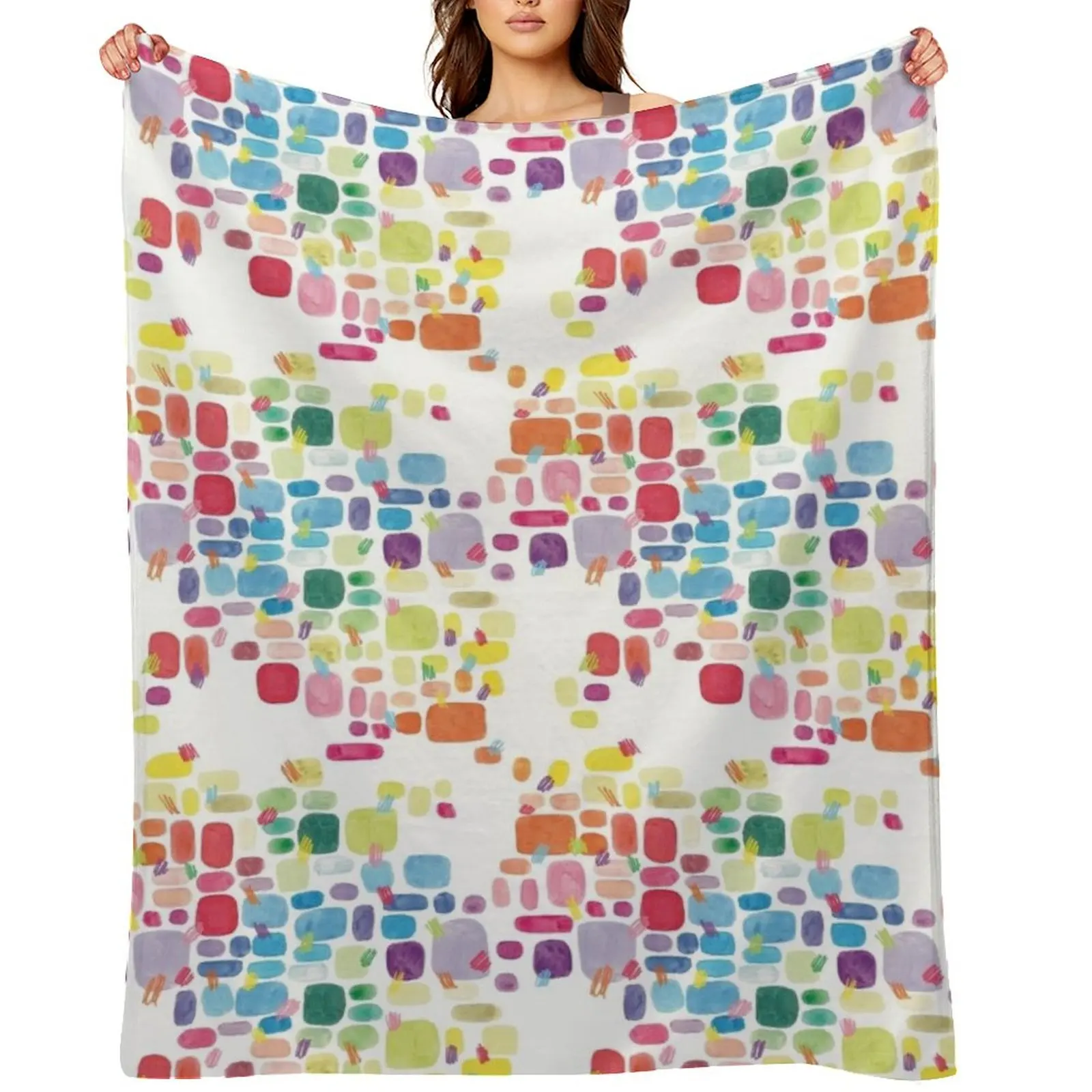 

Abstract Colourful Paint Swatches and Pencil Scribbles Throw Blanket blankets ands sofa bed wednesday manga Blankets