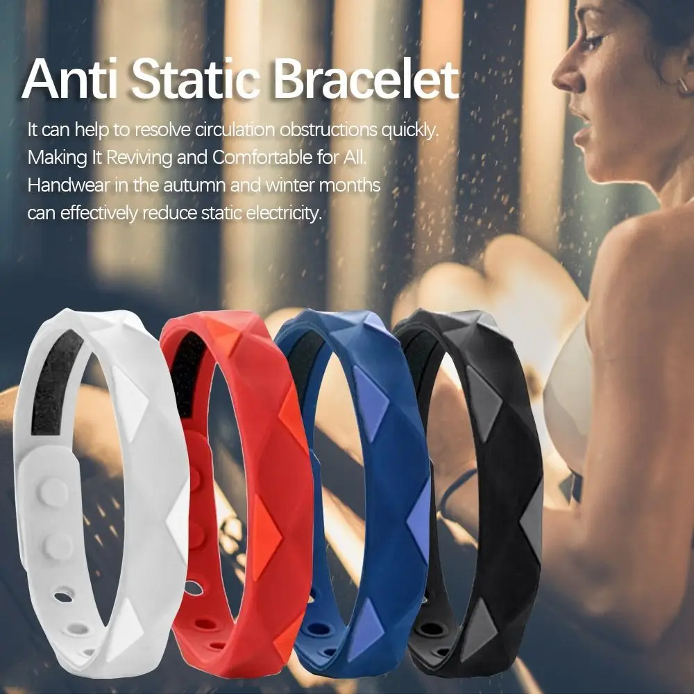Cuff Jewelry Anti Fatigue Anti Static Bracelet Waterproof Rubber Bangle Silicone Bracelet