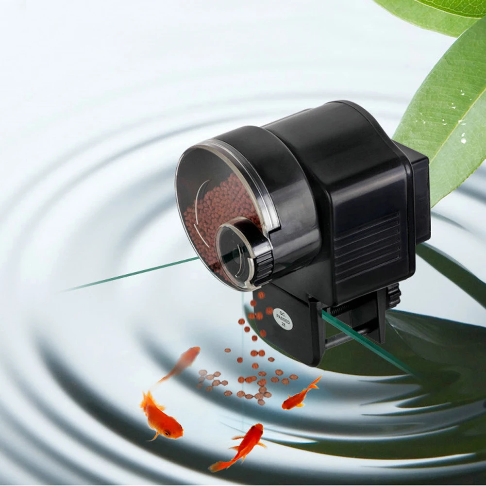 Automatic Fish Feeder Electrical Timer Feeder Battery-Operated Portable Practical Creative Plastic Digital for Goldfish Koi