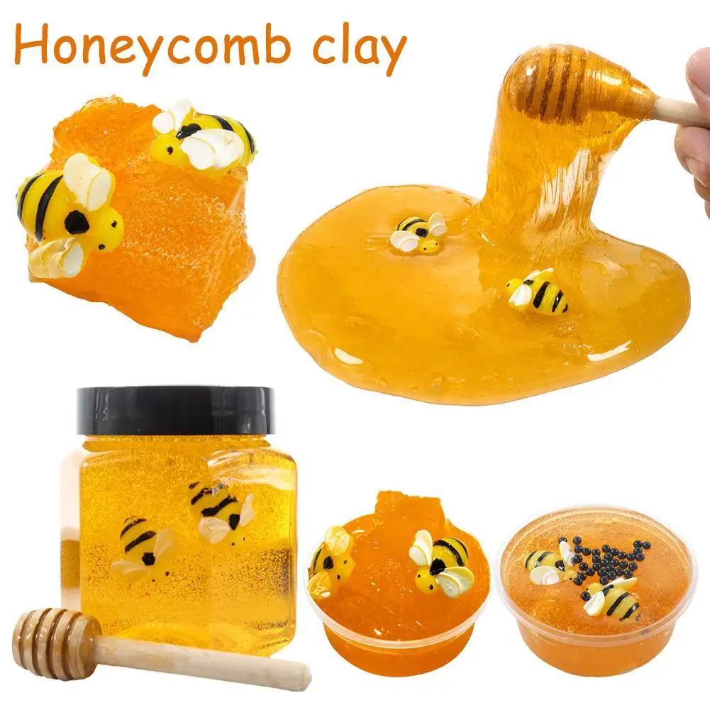 

Honey Slime Set Honeycomb Slime Toy Stretchable DIY Transparent Slime Clay Honey Honeycomb Mucus Toy Kids Stress Relieving Gift