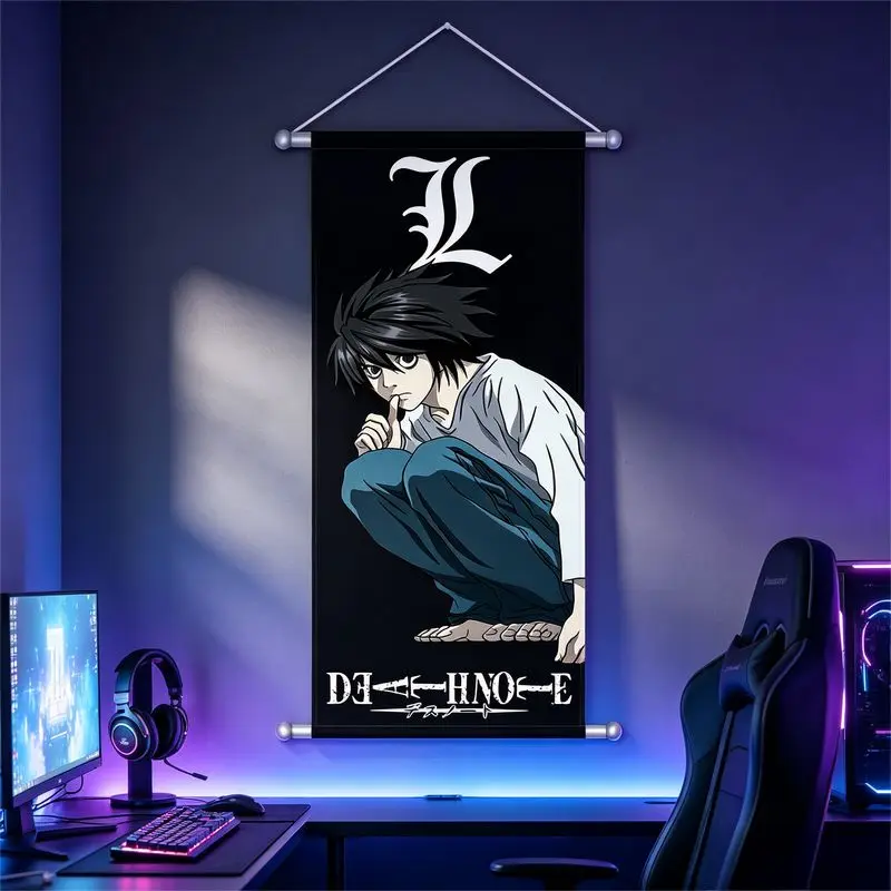 Death Note Wandteppich Anime Wandbehang Manga-Charakter Wanddekoration für Schlafzimmer Gaming E-Sport-Raum Heim-Kunst Geschenk – Detail 4