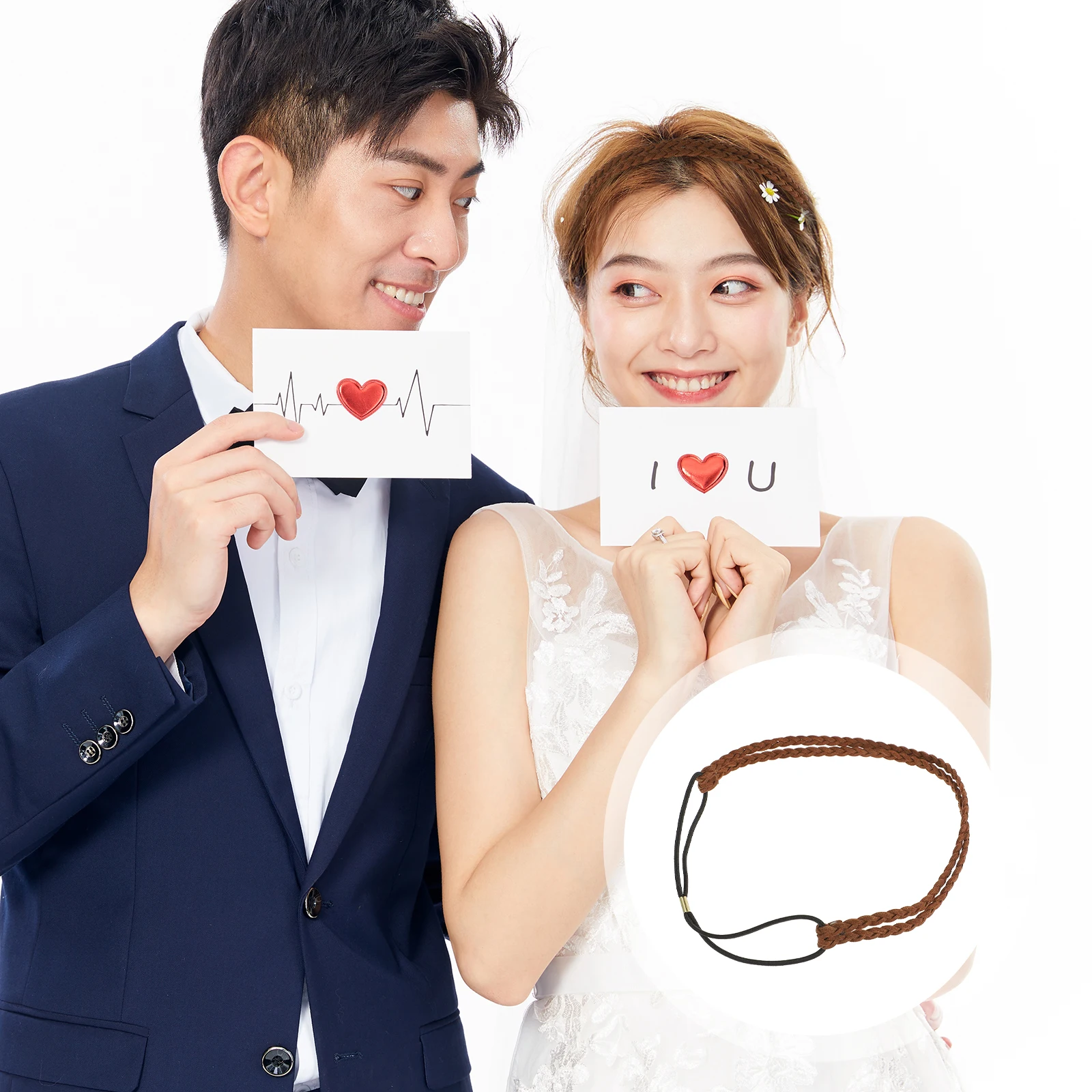 

Adjustable Candy Colored Braid Ponytail Hairband Women's Fashionable Twisted Hair Hoop Decorative Band Perfect for Photo Shoots