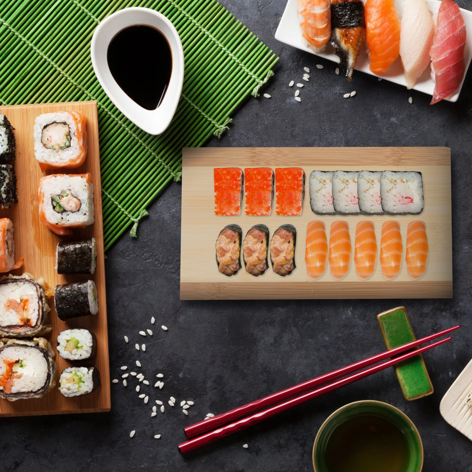 

Wooden Sushi Plate Japanese Style Food Serving Dish Sushi Storage Holder Dessert Fruit Tray Restaurant Tableware Kitchen