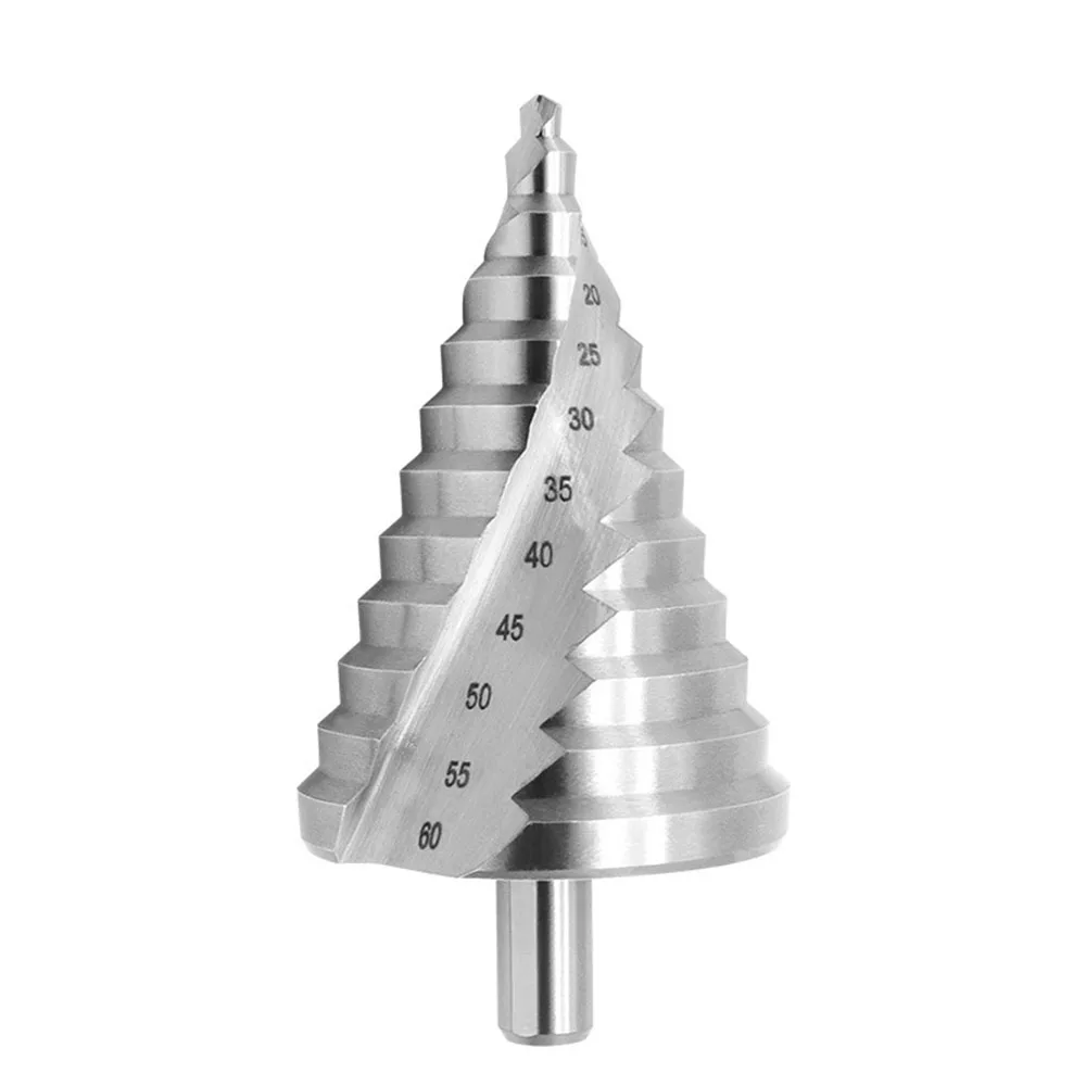 

1PC Spiral Groove Ladder Drill 6-60MM HSS-4241 Steel Plate Drill Bit Aluminum Plate Wooden Board Plastic Hole Opener