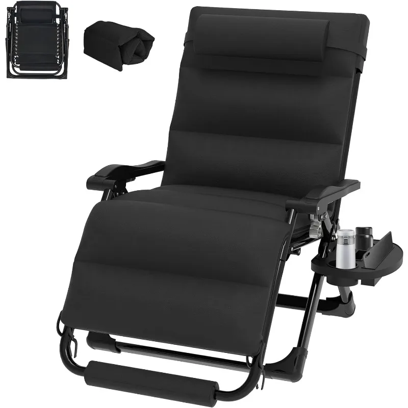 

Oversized Zero Gravity Chair XL Reclining Camping Chair w/Washable Cushion, Outdoor Lounge Chairs Patio Recliner with Cup Holder