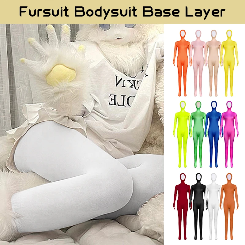 

Furry Kig Fursuit Bodysuit Full Body Tights Neck Cover Long Sleeve Base Layer Kigurumi Anime Party Halloween Cosplay Costume