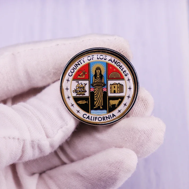 County Of Los Angeles California Pin Button Brooch Seal Badge