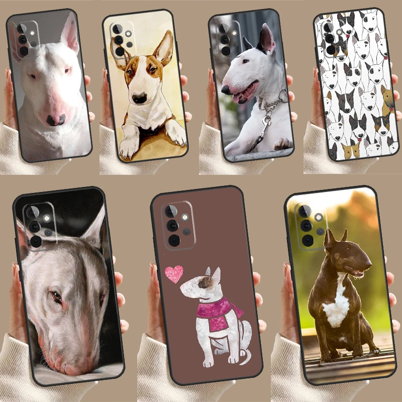 Funda Bullterrier Bull Terrier perro para Samsung Galaxy A52 A32 A12 A14 A34 A54 A51 A71 A53 A33 A13 A15 A25 A35 A55