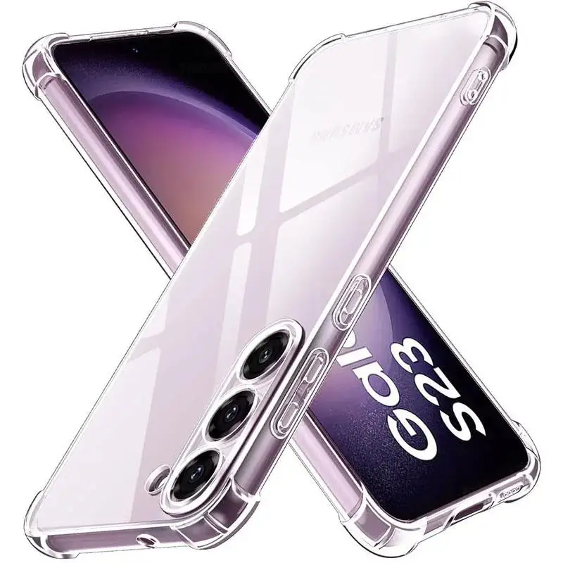 Shockproof Transoarent Silicone Case For Samsung Galaxy S10 S20 S21 S22 S23 S24 FE S25 Edge Plus Note 20 Ultra Soft Phone Cover