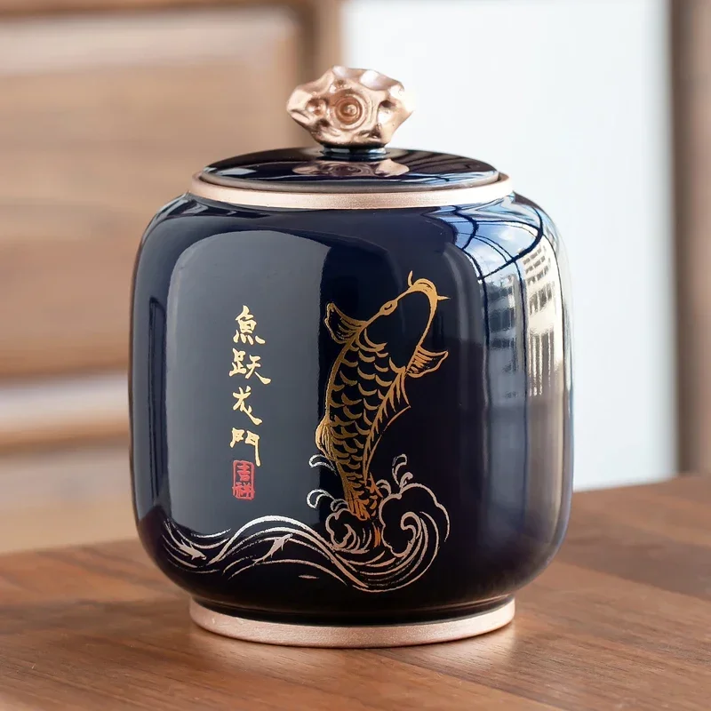 chinese-style-ceramic-tea-cans-portable-travel-sealed-moisture-proof-storage-cans-simple-household-large-tea-storage-cans