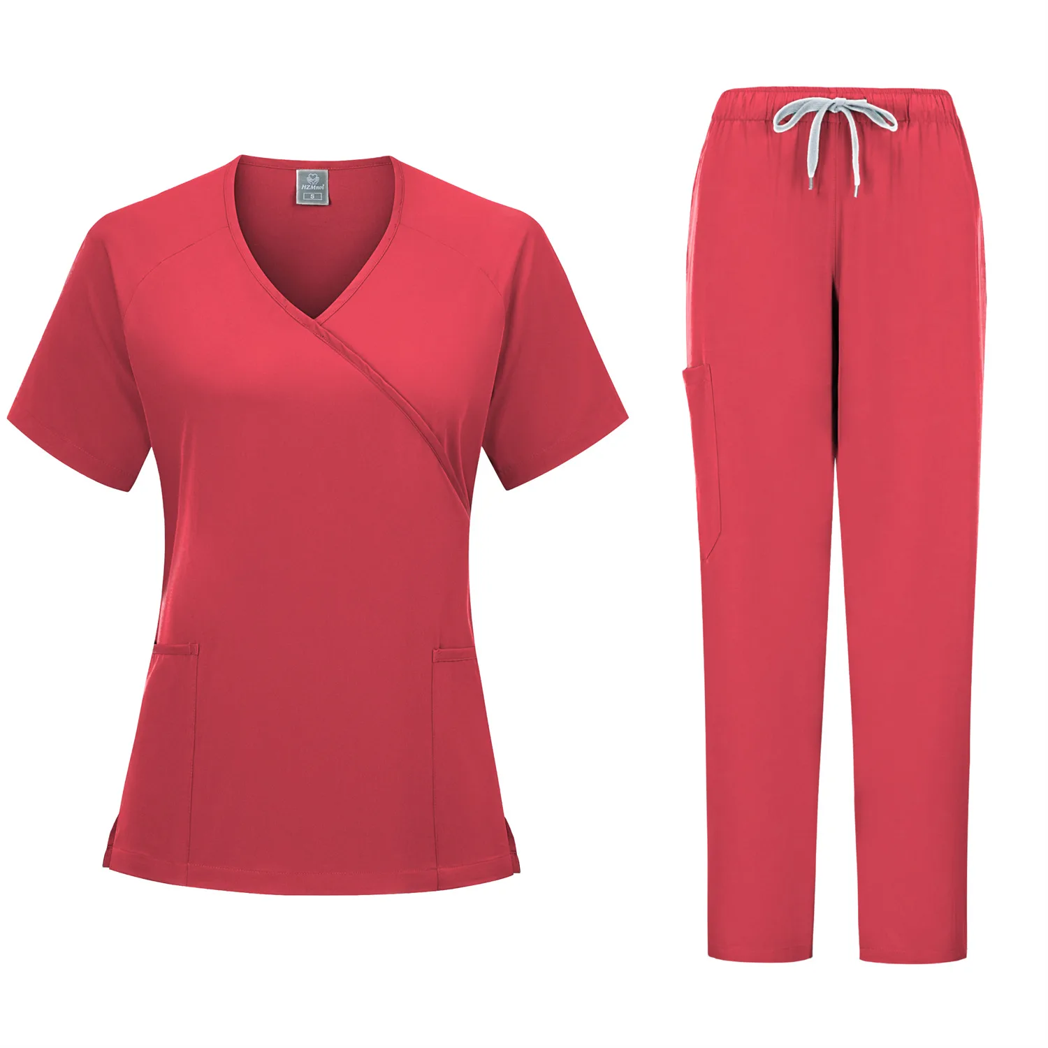 

Multicolour Short Sleeve V-Neck Tops Pocket Pants Nurse Scrubs Set Medical Clinical Clothes Jogger Suit Doctor Nursing Uniforms