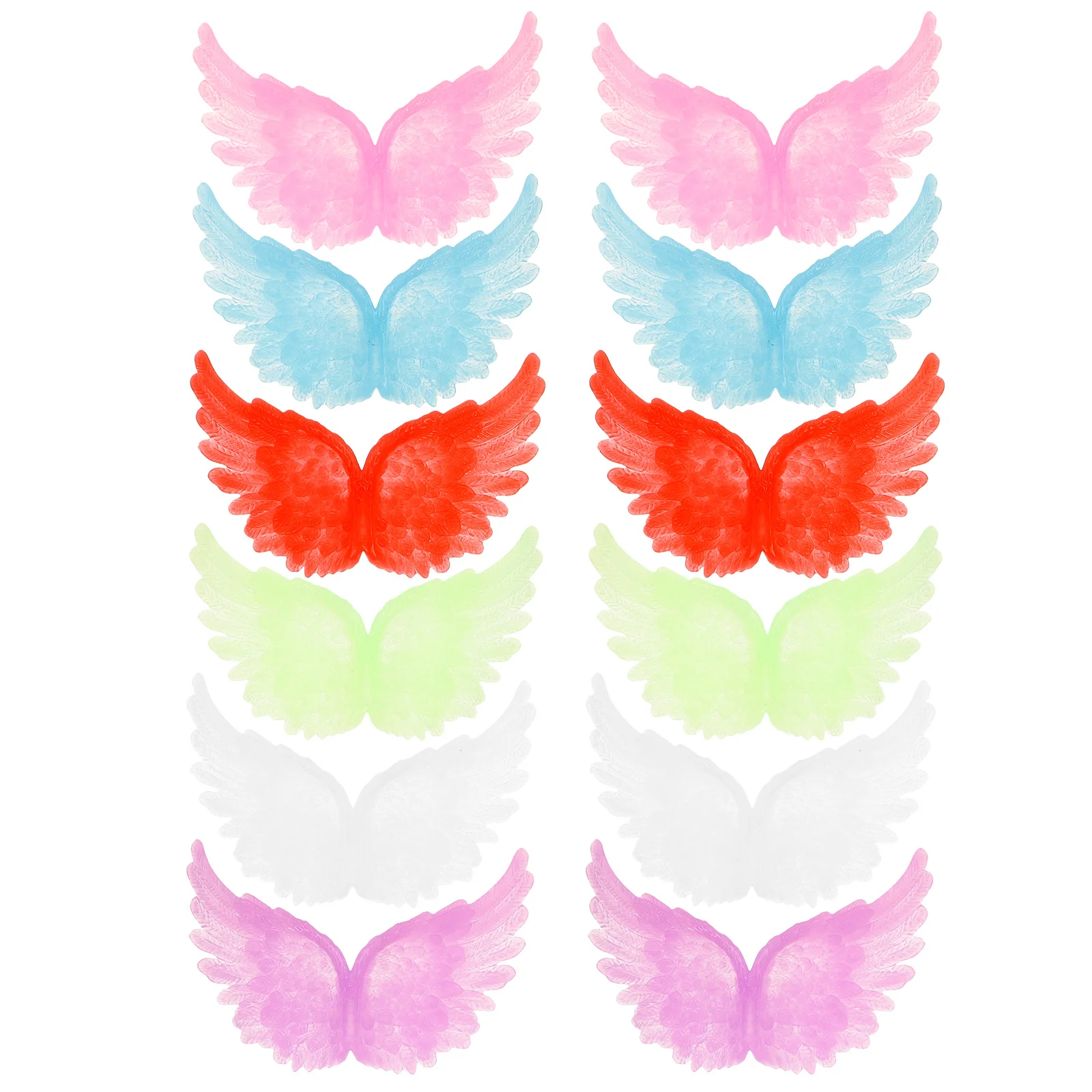 

12pcs Luminous Angel Wings Small Wing Patches For Diy Crafts Decor Plastic Wings Home Party Decoration Storage Organizers
