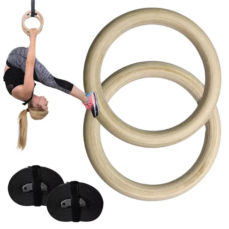 Gymnastic Rings With Straps Adjustable Calisthenics Rings Home Fitness Equipment Sturdy Exercise Rings Pull Up Ring For Pull-Ups