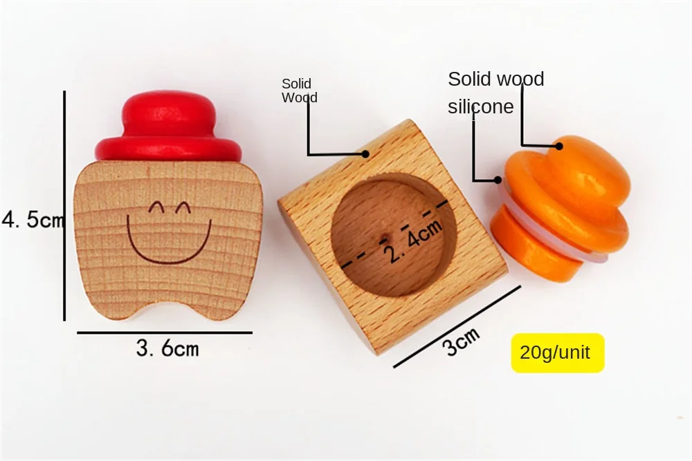 Wooden Storage Box Smiley Face Baby Teeth Box Baby Milk Teeth Storage Box Collect Teeth Baby Items Baby Souvenir Gifts