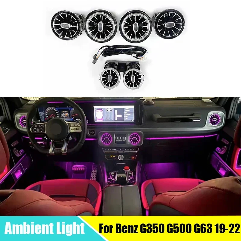 64 Colors LED Ambient Lights For Mercedes-Benz G Class G350 G500 G63 2019-2022  Air Vent Turbine Atmosphere Lamp