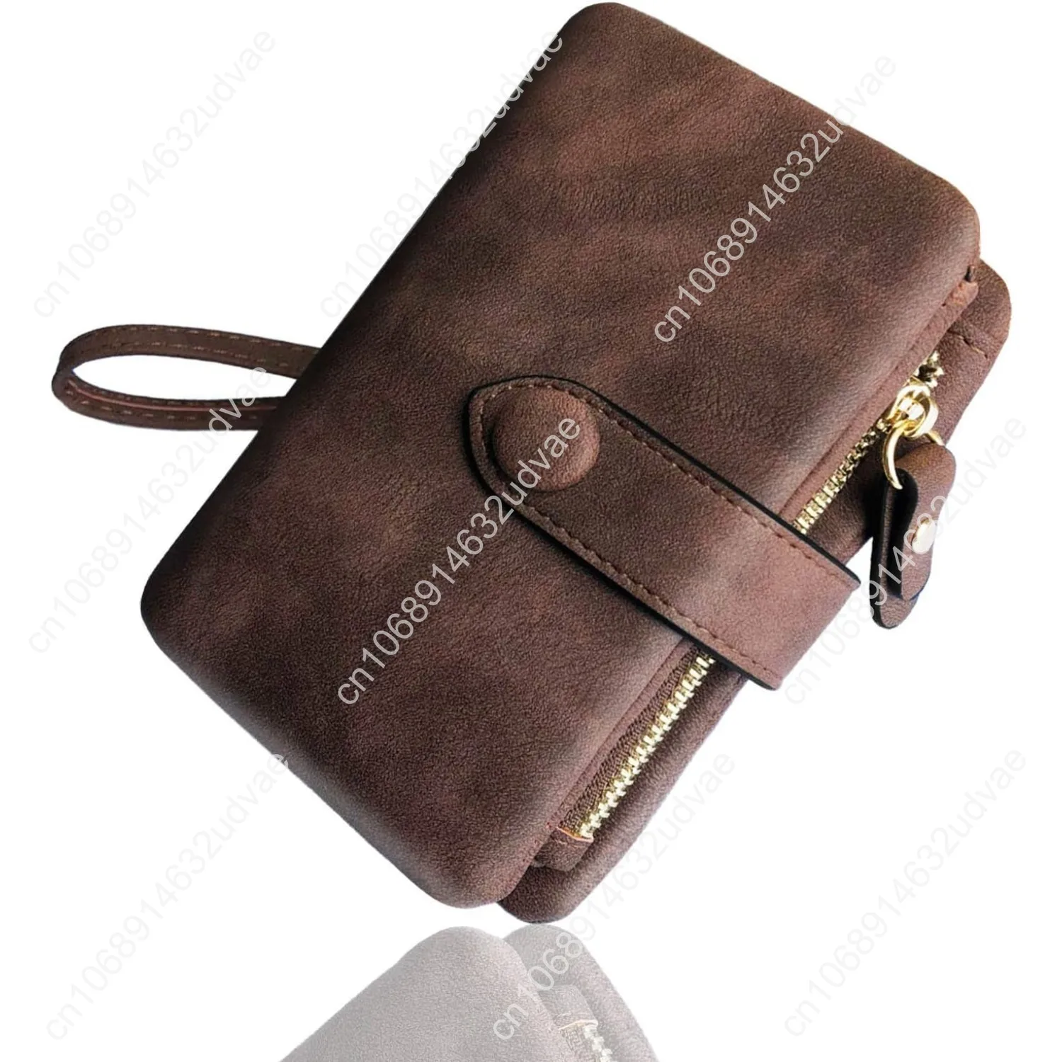 AOXONEL Women's Small Bifold Leather wallet Rfid blocking Ladies Wristlet with Card holder id window Coin Purse