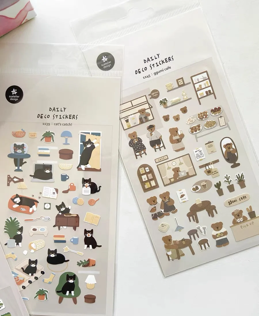 Korean Import Original Suatelier Daily Stickers Scrapbooking Diy Journal Stationery Sticker Planner Decor Art Supplies Materials