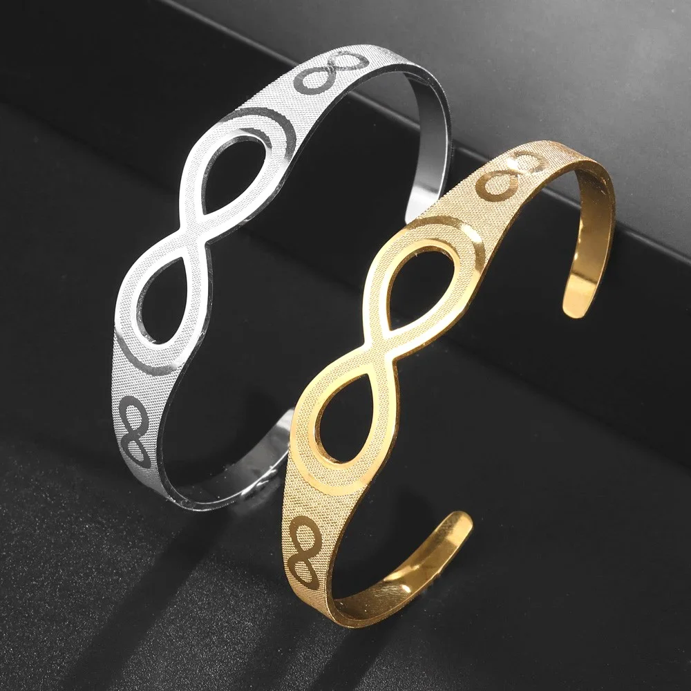 Trendy Stainless Steel Infinity 8-Character Bracelet Adjustable Charm Ladies Bracelet Fashion Jewelry Accessory Christmas Gift