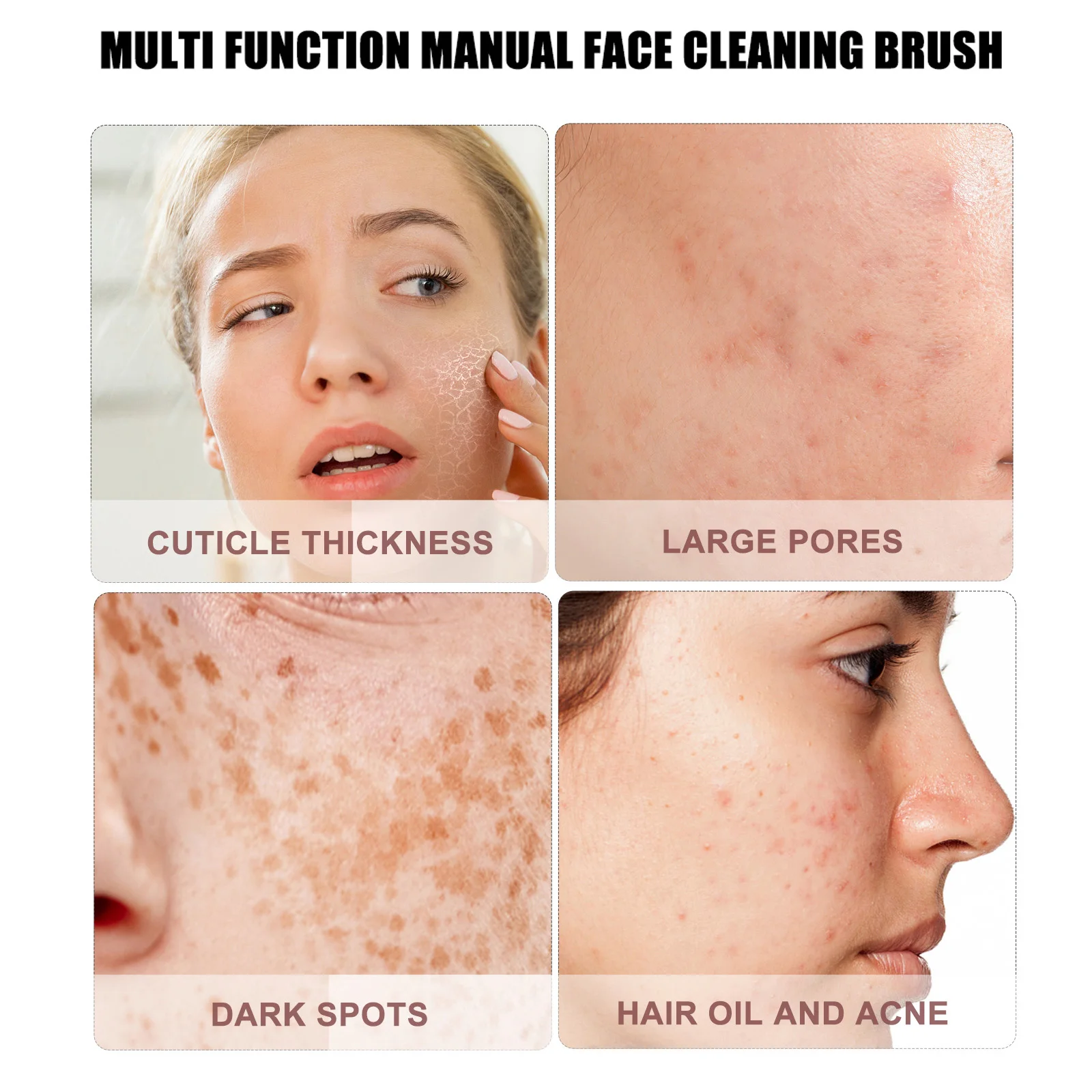 

Facial Cleansing Manual Brush Multi-Functional Durable Face Wash Brush For Deep Skin Cleaning Portable Compact Design Easy To