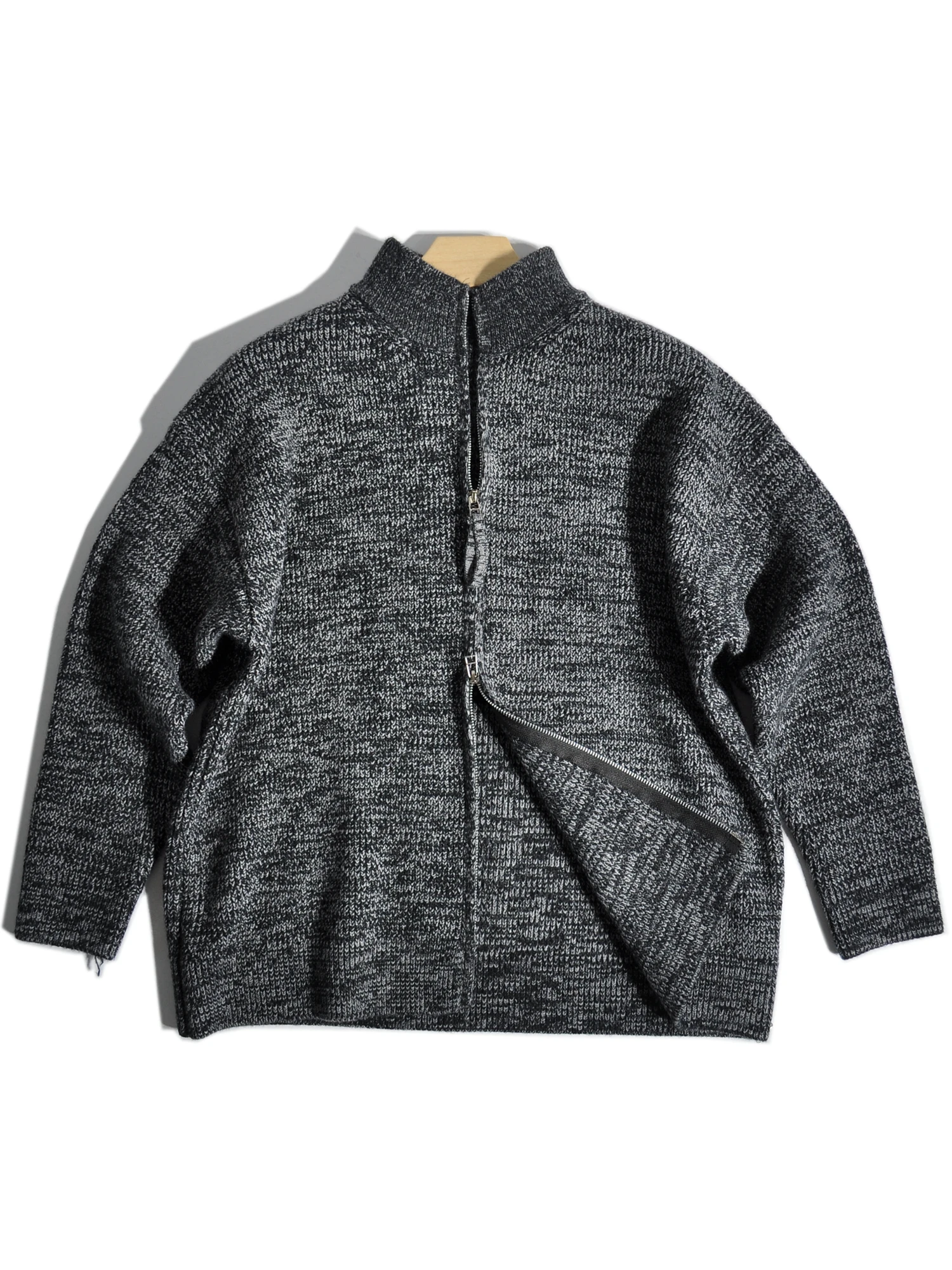 

American Retro Knitted Open Cardigan Stand Collar Loose oulder ape Lazy Barn Sle Winter Warm Outerwear for Men