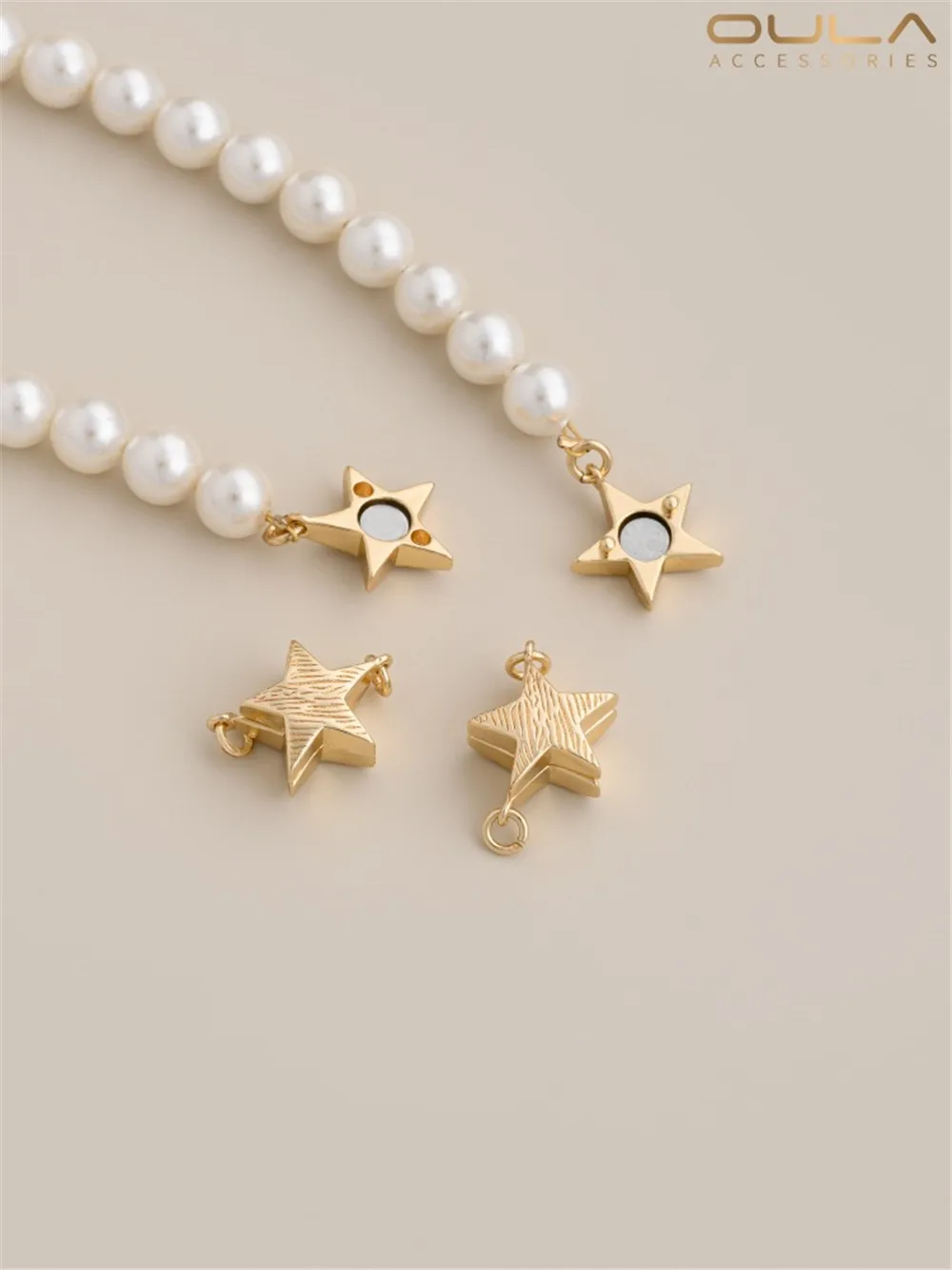 14K Gold Five-pointed Star Love Shaped Magnet Buckle Handmade Diy Bracelet Necklace Finishing Magnetic Buckle Accessories