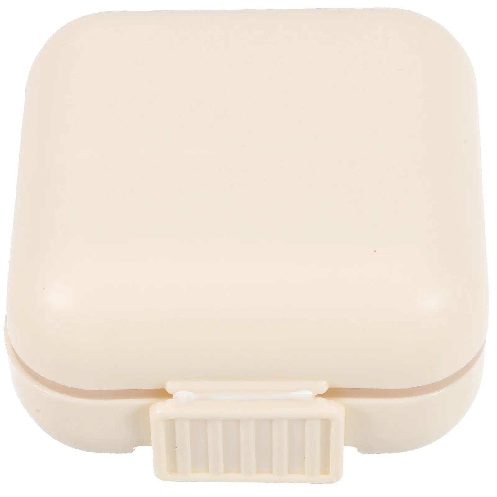 Portable Mini Pill Box Organizer with Independent Compartments for Travel Daily Medication Storage Safe Sealed Design White